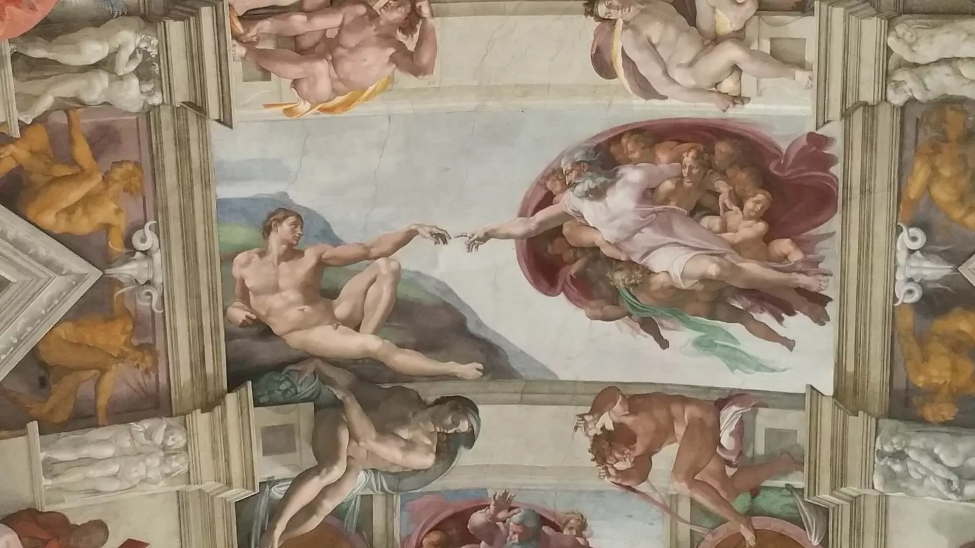 Detail from Michelangelo’s Creation of Adam in the Sistine Chapel